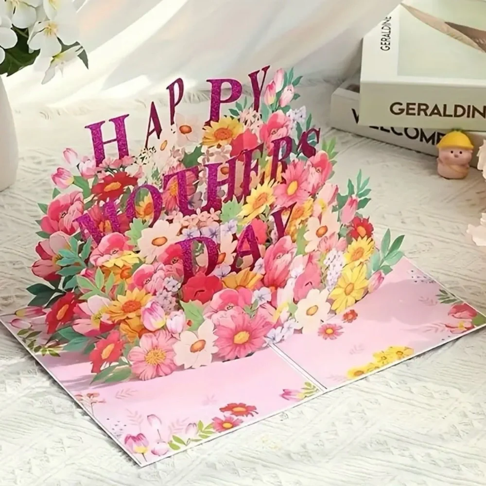 Purple and Pink Mother’s Day Pop-Up Card, NEW